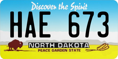 ND license plate HAE673