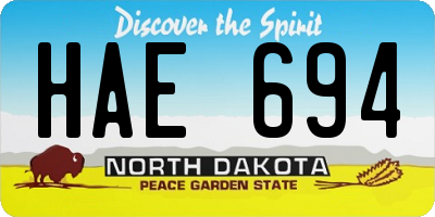ND license plate HAE694