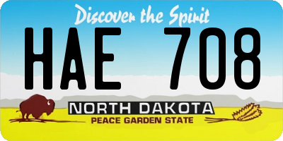 ND license plate HAE708