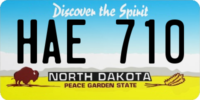 ND license plate HAE710