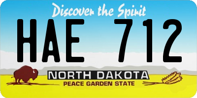 ND license plate HAE712
