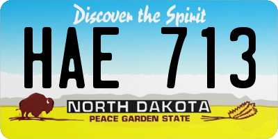ND license plate HAE713