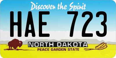ND license plate HAE723