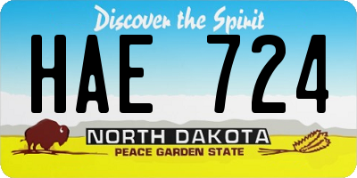 ND license plate HAE724