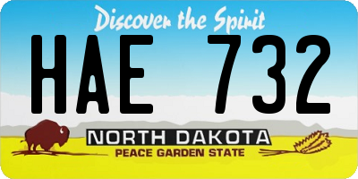 ND license plate HAE732