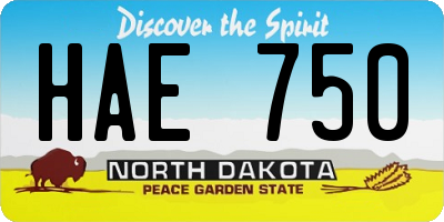 ND license plate HAE750