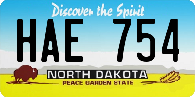 ND license plate HAE754