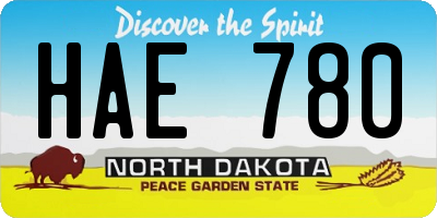 ND license plate HAE780