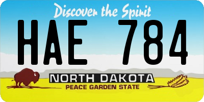ND license plate HAE784