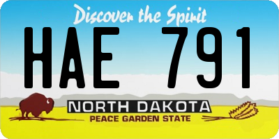 ND license plate HAE791