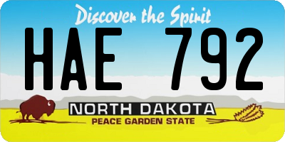 ND license plate HAE792