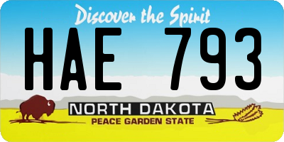 ND license plate HAE793