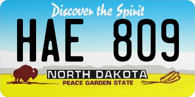 ND license plate HAE809