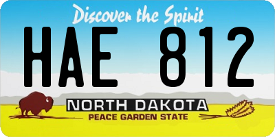 ND license plate HAE812