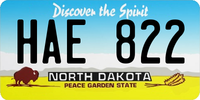 ND license plate HAE822