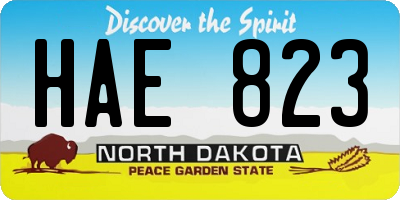 ND license plate HAE823