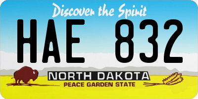 ND license plate HAE832