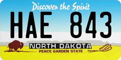 ND license plate HAE843