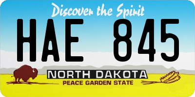 ND license plate HAE845