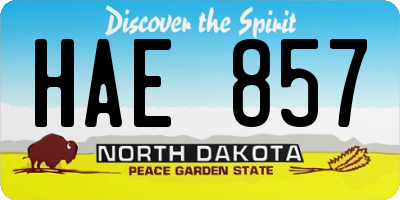 ND license plate HAE857