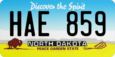 ND license plate HAE859