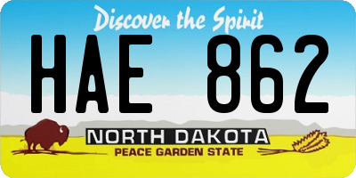 ND license plate HAE862