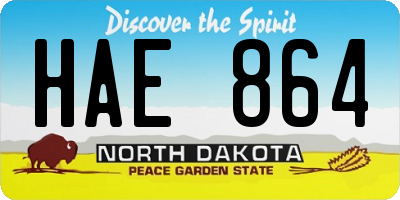 ND license plate HAE864