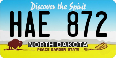 ND license plate HAE872