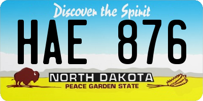 ND license plate HAE876