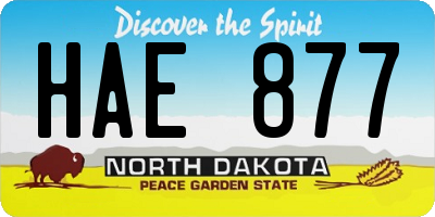 ND license plate HAE877
