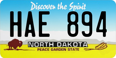 ND license plate HAE894