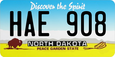 ND license plate HAE908