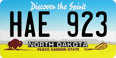 ND license plate HAE923