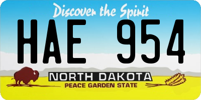 ND license plate HAE954