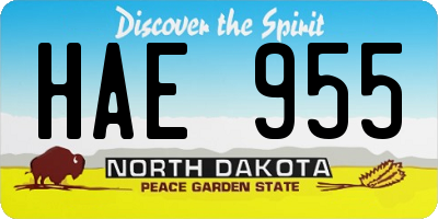 ND license plate HAE955
