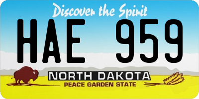 ND license plate HAE959