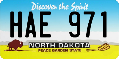 ND license plate HAE971