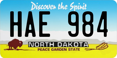 ND license plate HAE984