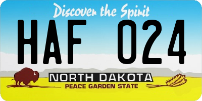 ND license plate HAF024
