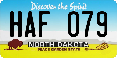 ND license plate HAF079