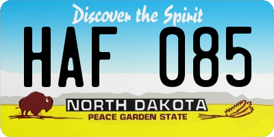 ND license plate HAF085