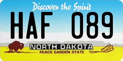 ND license plate HAF089