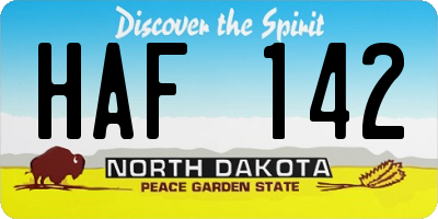 ND license plate HAF142