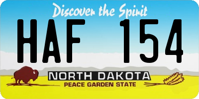 ND license plate HAF154