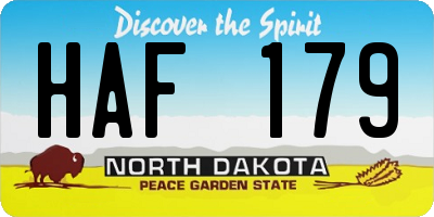 ND license plate HAF179