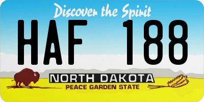 ND license plate HAF188