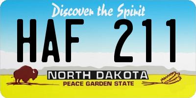 ND license plate HAF211