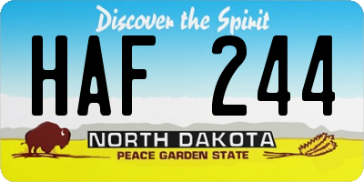 ND license plate HAF244