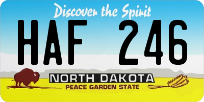 ND license plate HAF246