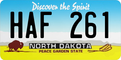 ND license plate HAF261